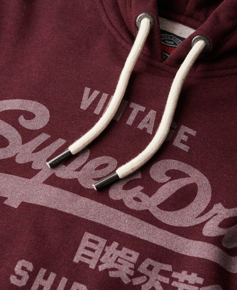 Classic Vintage Logo Graphic Hoodie | Track Burgundy Marle
