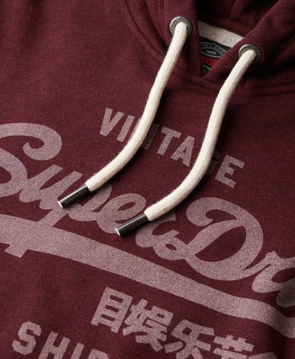 Classic Vintage Logo Graphic Hoodie | Track Burgundy Marle