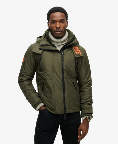 Hooded Mountain Windbreaker Slim Fit Jacket | Army Khaki