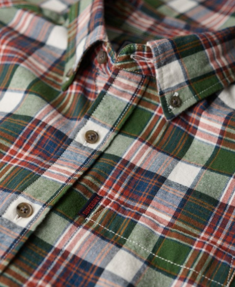Organic Cotton Vintage Check Shirt | Upstate Check Green