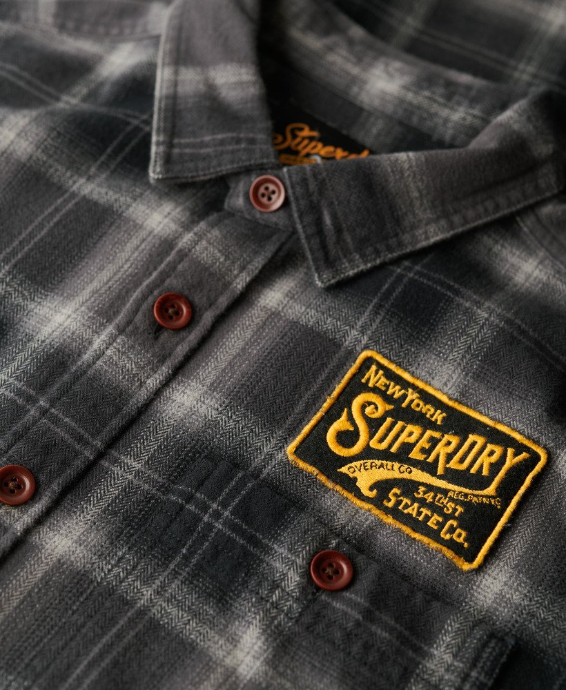 Embroidered Check Overshirt | Roderick Check Black