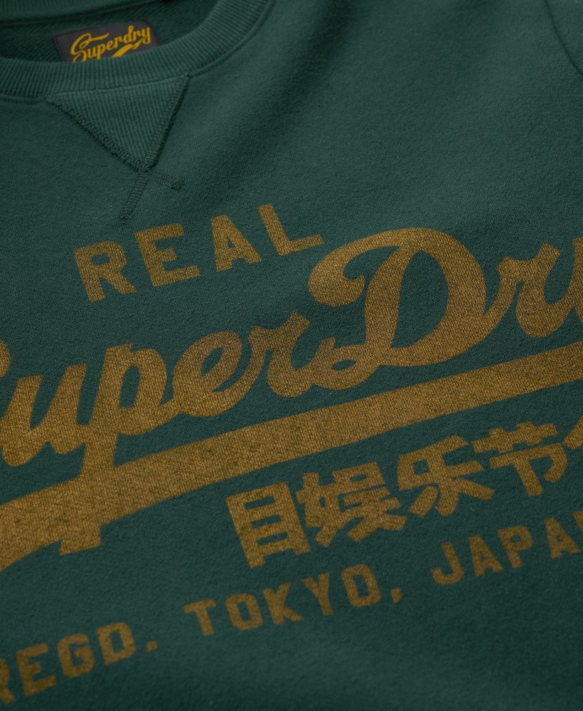 Classic Vintage Logo Graphic Slim Fit Sweatshirt | Enamel Green