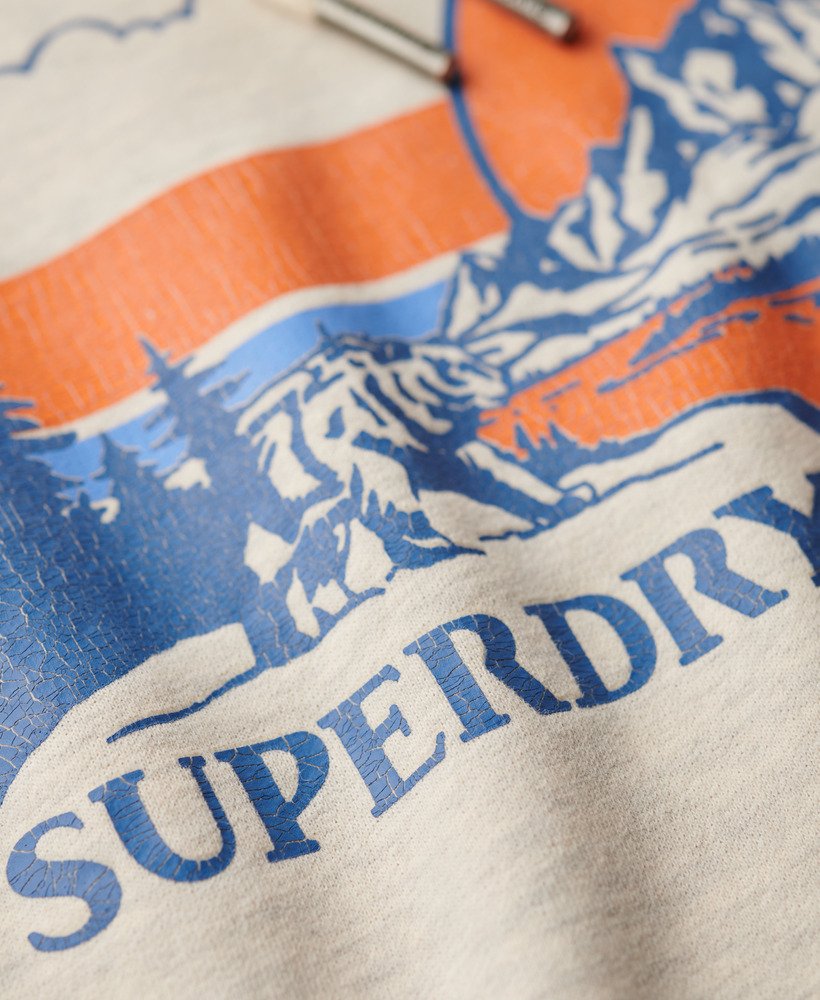 Outdoor Graphic Stripe Hoodie | Oatmeal Grey Marle