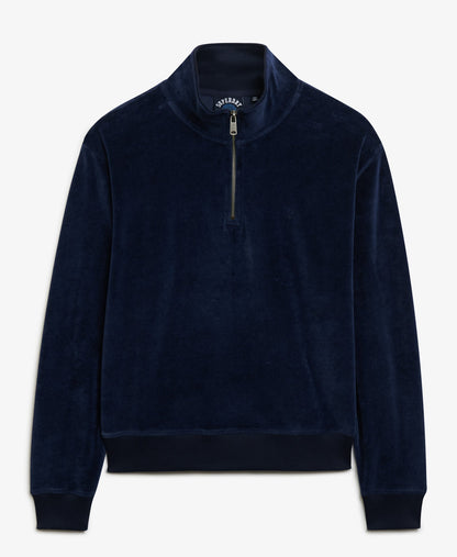 Velour Half Zip | Richest Navy