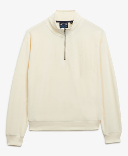 Velour Half Zip | Desert Bone Off White