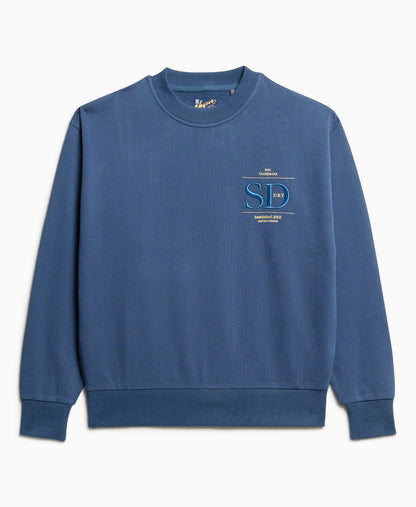Luxe Metallic Logo Loose Sweat | Sargasso Sea Blue