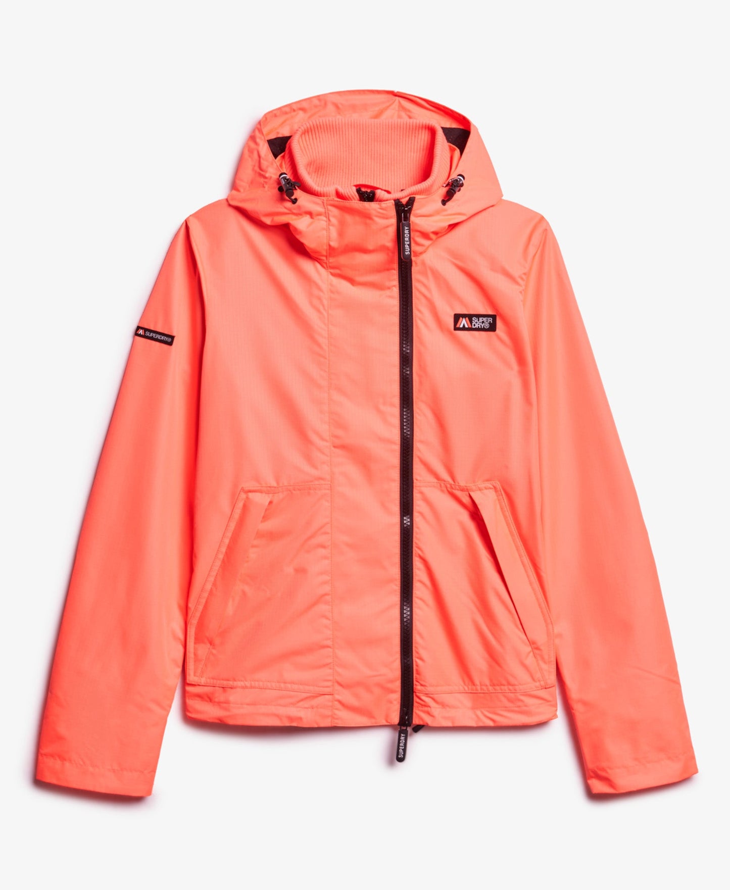 Hooded Mountain Windbreaker Slim Fit Jacket | Pastelline Coral