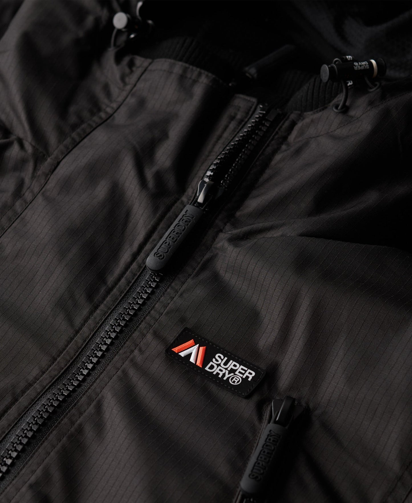 Hooded Mountain Windbreaker Jacket | Black