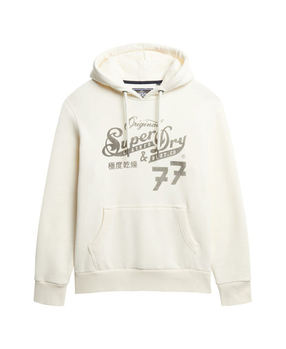 Leather &amp; Boot Co Script Hoodie | Cream