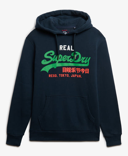 Vintage Logo Tri Slim Fit Hoodie | Eclipse Navy
