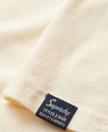 Embossed Vintage Logo Relaxed Tee | Rice White