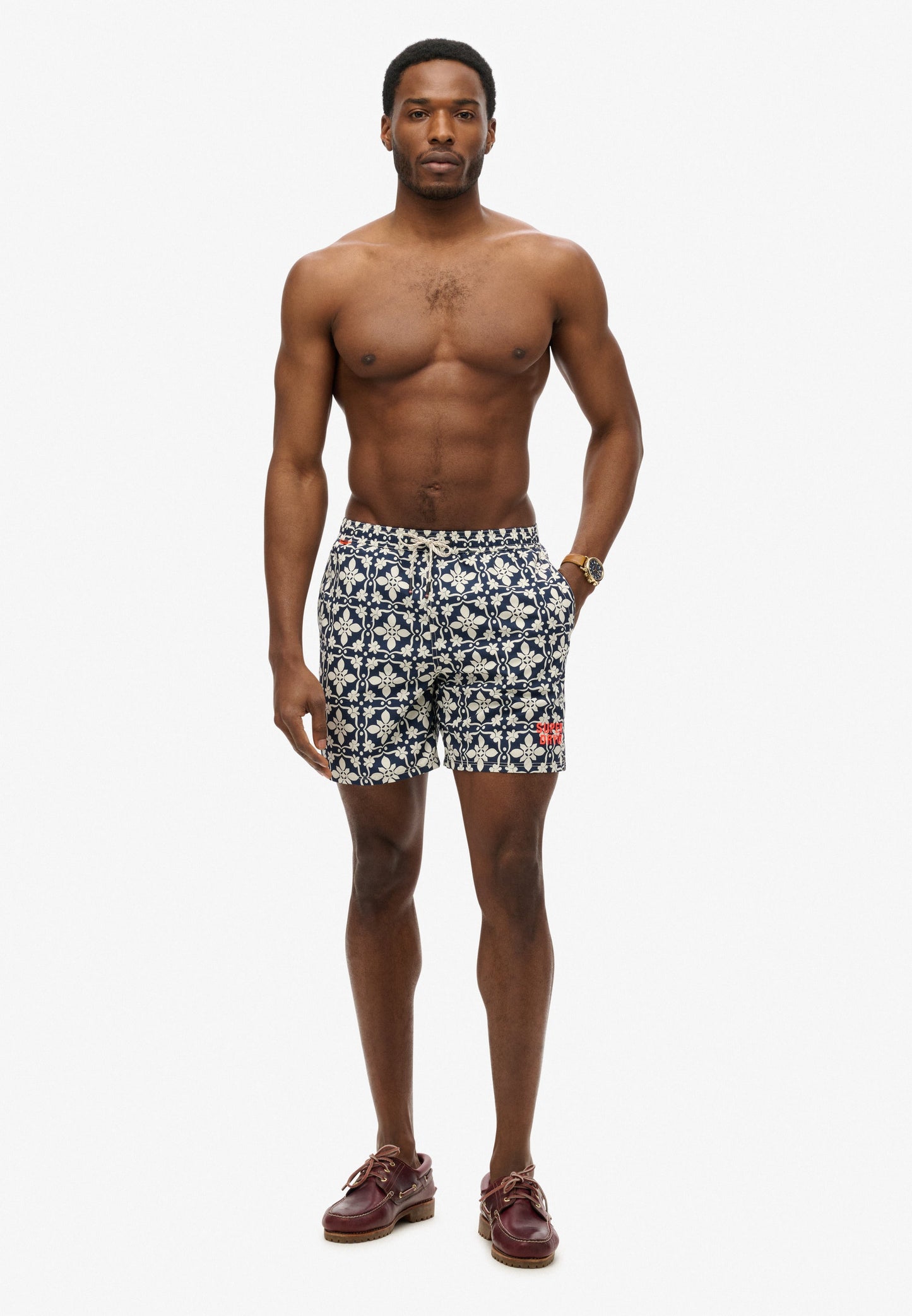 Tile Print 17'' Swim Short | Navy Tala Tile