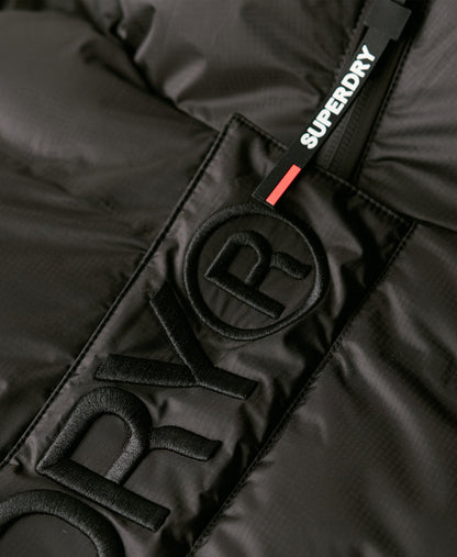 Hooded City Graphic Puffer Jacket | Black