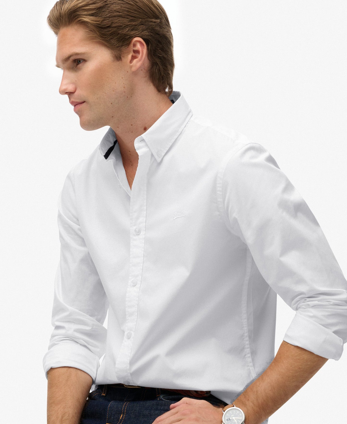 Essentials Tailored Lite Slim Fit Shirt | Optic