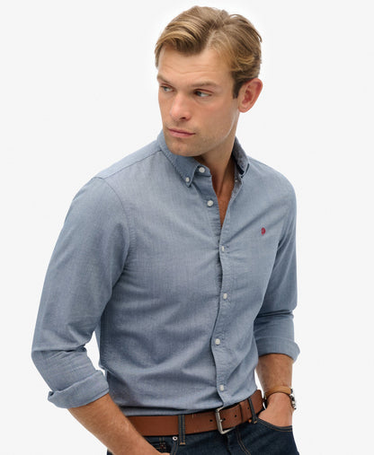 Classic Oxford Long Sleeve Shirt | Azure Blue Chambray Oxford