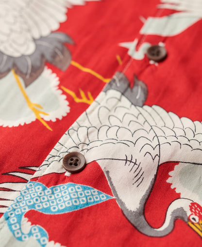 Merchant Hawaiian Shirt | Tsuru Red