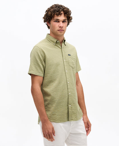 Seersucker Short Sleeve Shirt | Burnt Sage