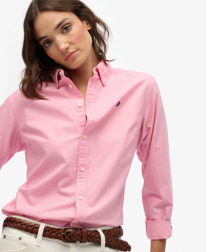 Slim Oxford Long Sleeve Shirt | Punch Pink