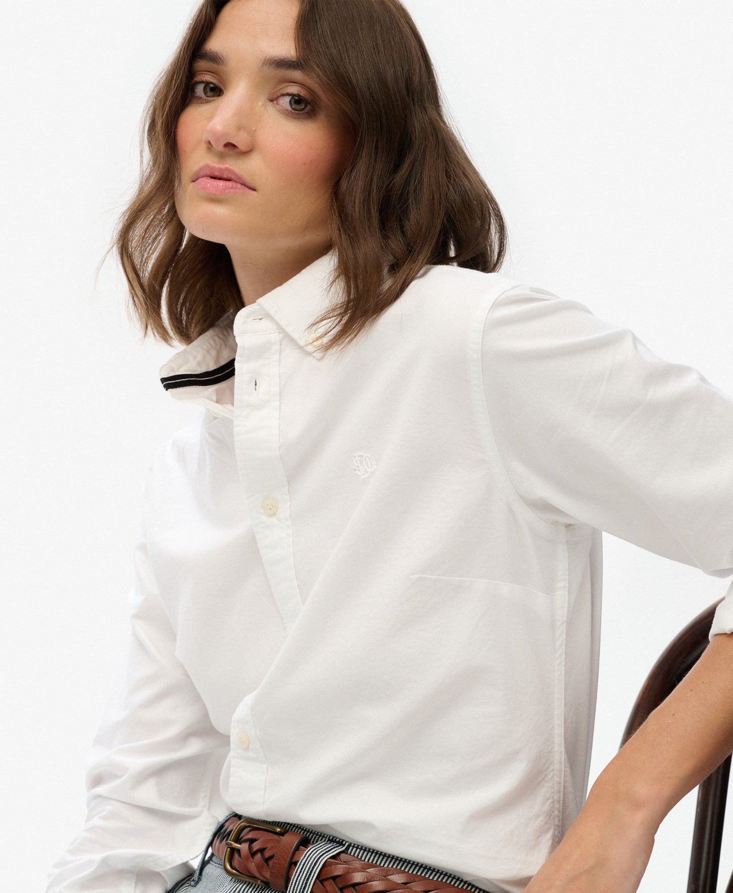 Slim Oxford Long Sleeve Shirt | Optic White Oxford