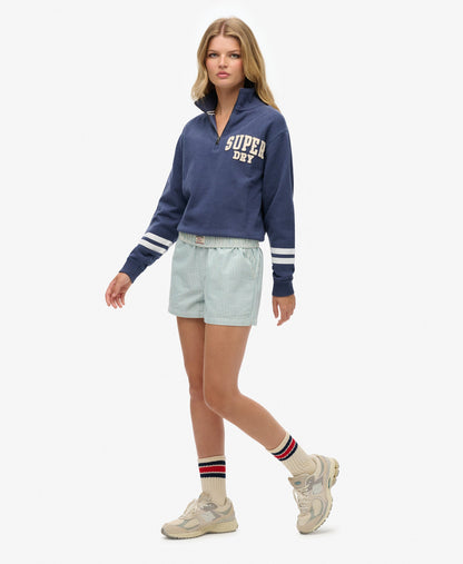 Cotton Stripe Elastic Short | Peppermint Chalk Stripe