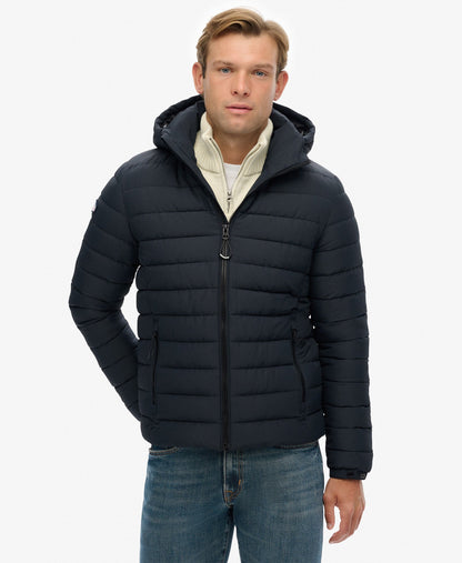 Hooded Fuji Padded Slim Fit Jacket | Eclipse Navy