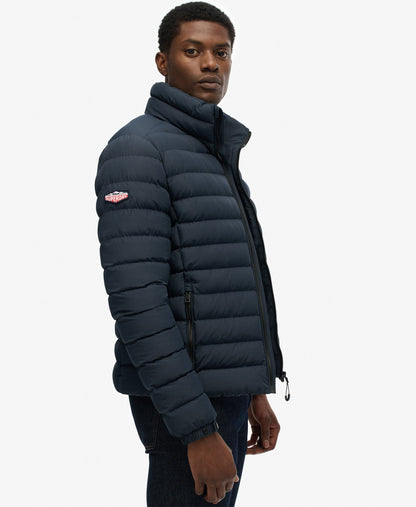 Fuji Print Padded Slim Fit Jacket | Eclipse Navy
