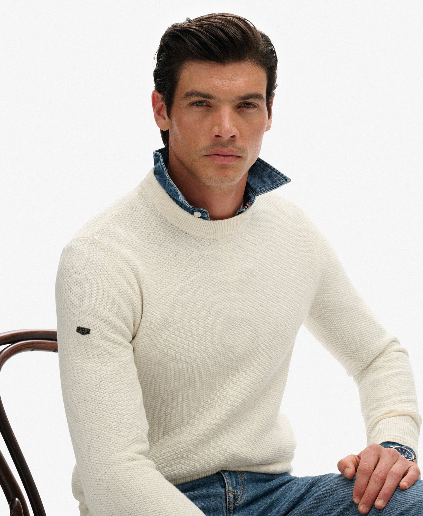 Light Weight Cotton Texture Jumper | Off White