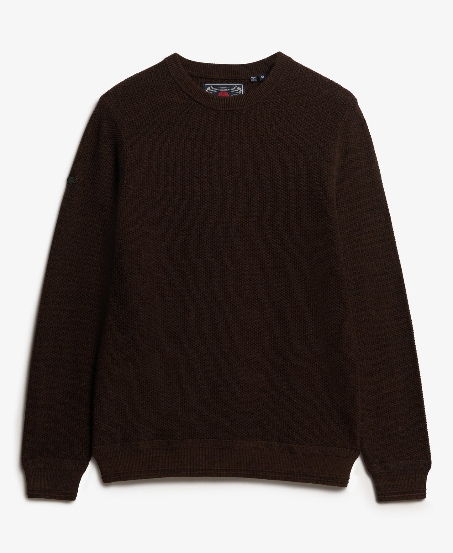 Light Weight Cotton Texture Jumper | Dark Brown/Black