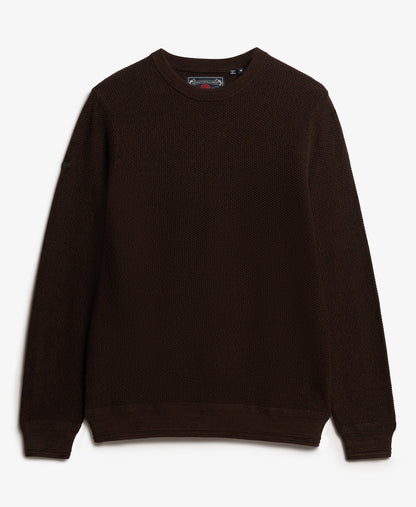 Light Weight Cotton Texture Jumper | Dark Brown/Black