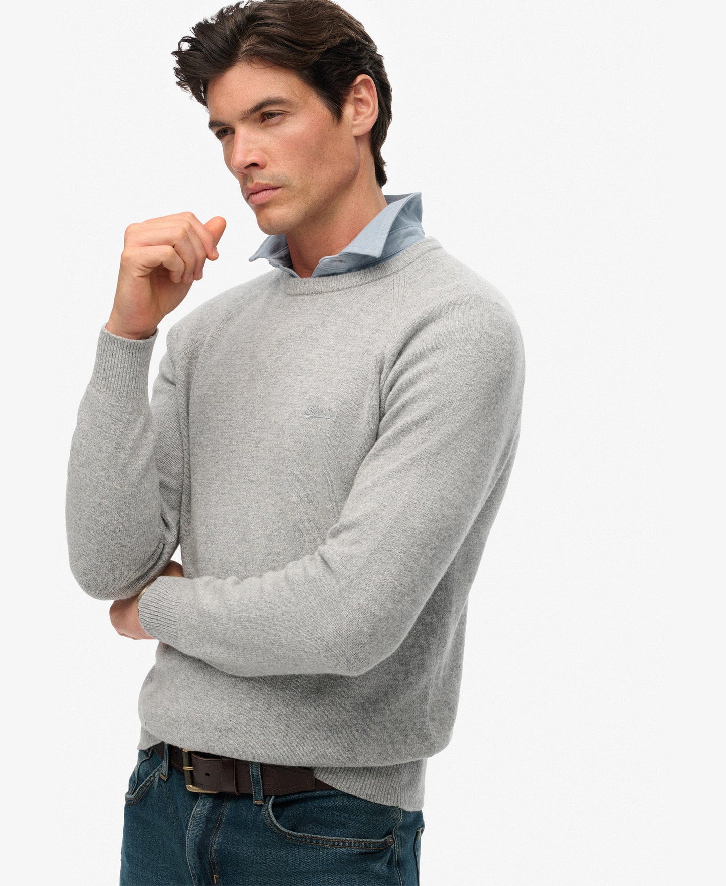 Wool Blend Jumper | Light Grey Marle