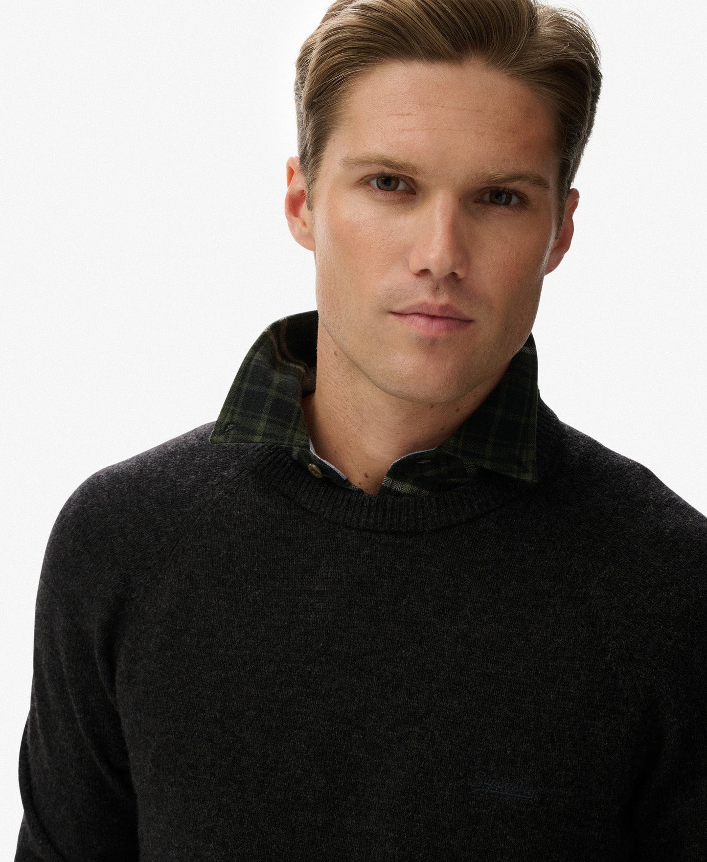 Wool Blend Jumper | Midnight Charcoal Marle