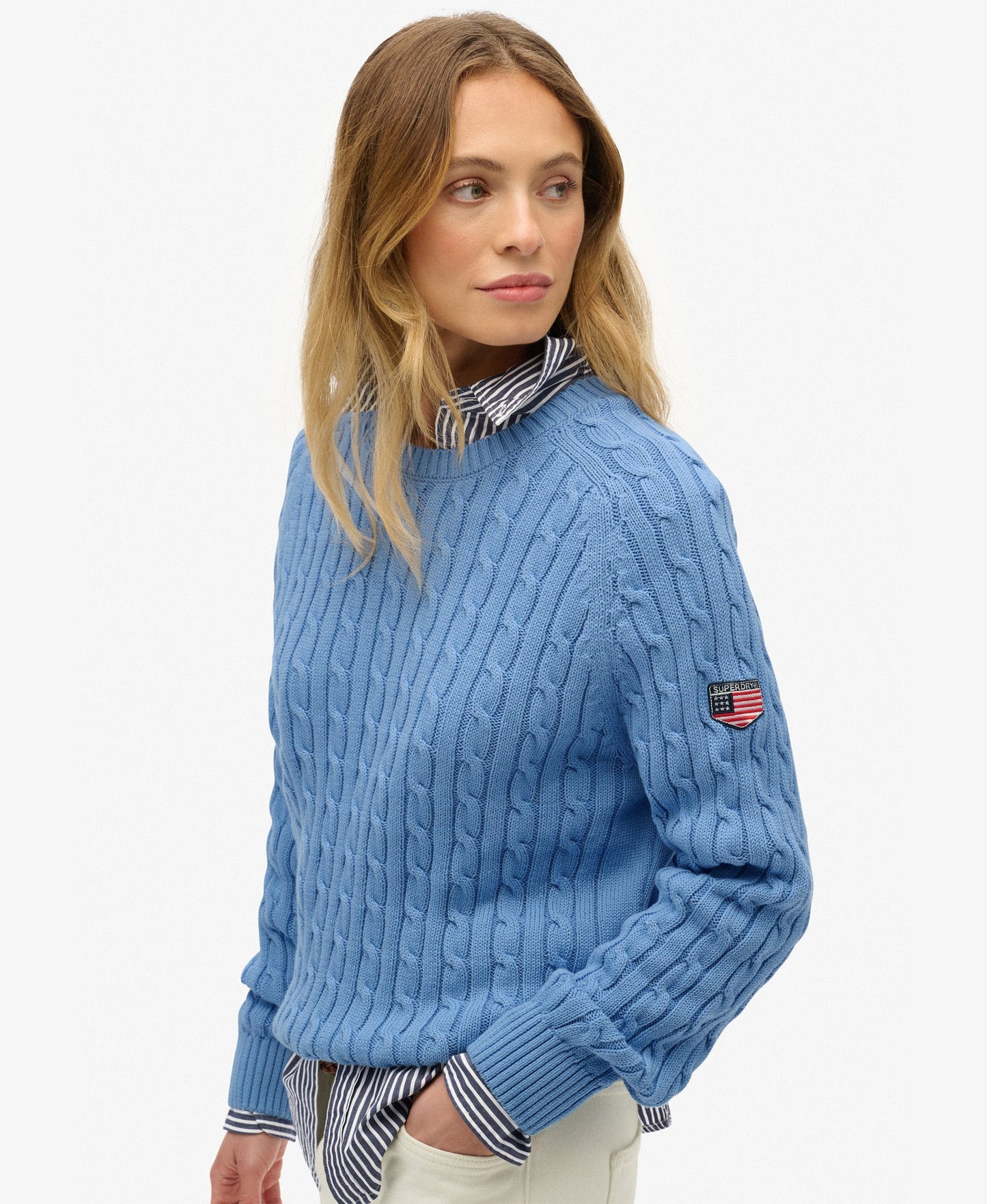 Slouchy Cable Knit | Hydrangea Blue