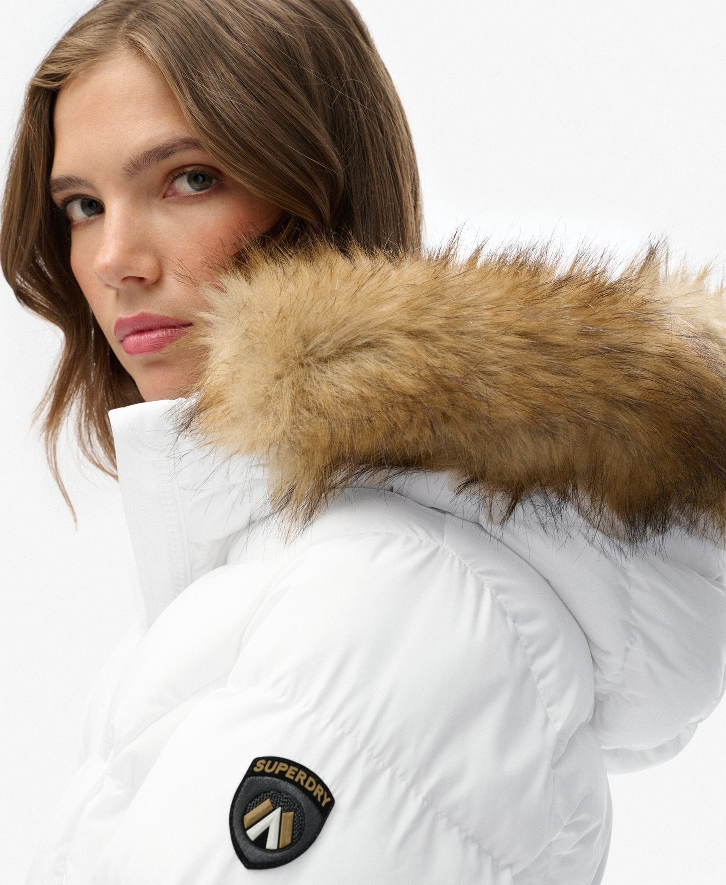 Slim Fit Fuji Belted Puffer | Bright White