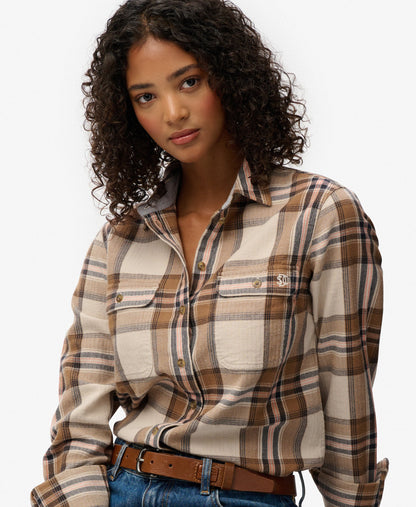 Lumberjack Check Flannel Shirt | Beige/Cream Check