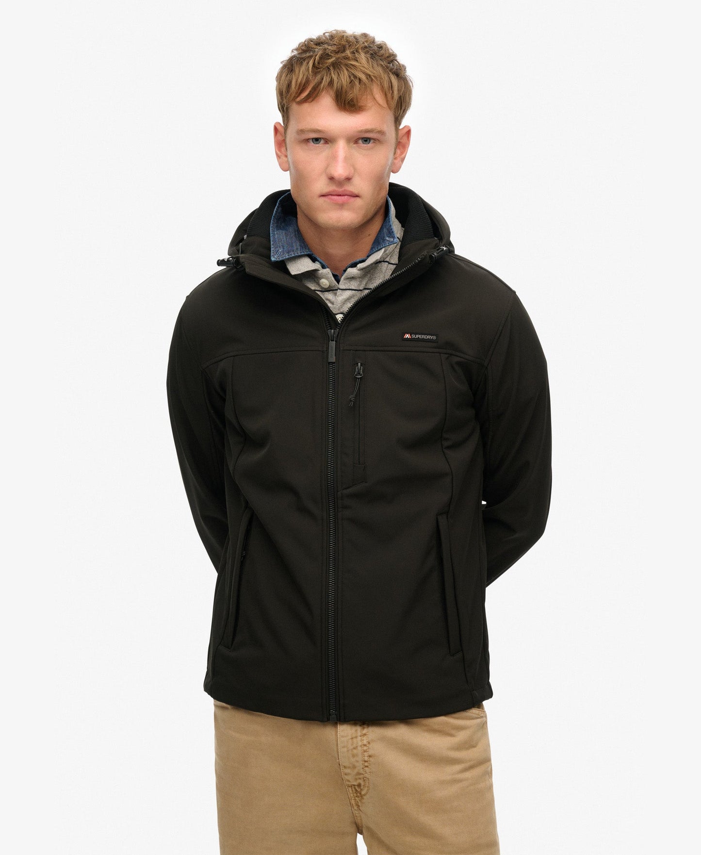 Hooded Soft Shell Trekker Jacket | Black