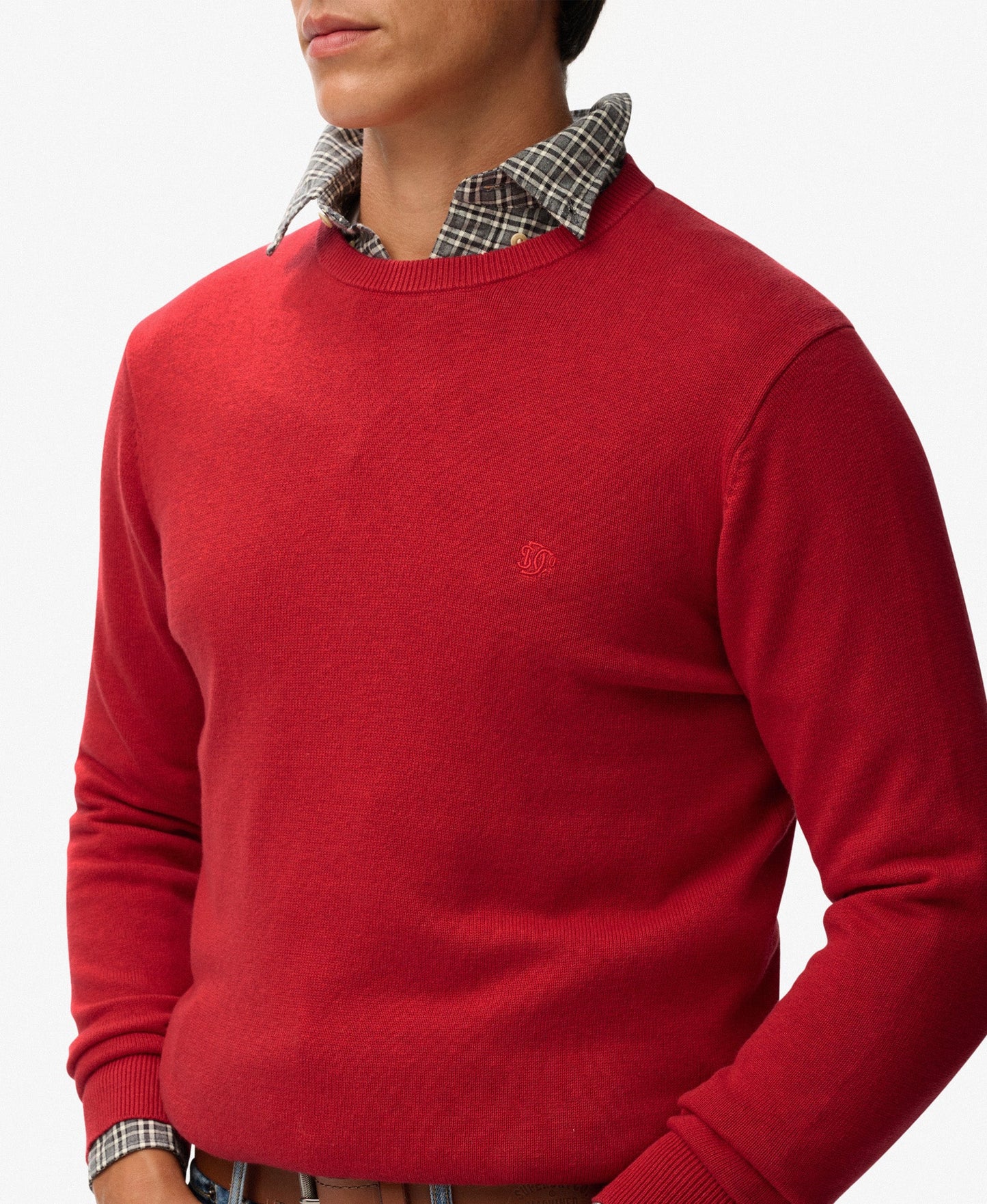 Essentials Cotton Jumper | Crimson Red Marle