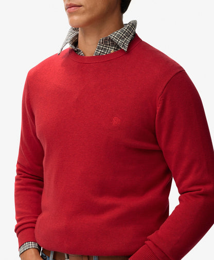 Essentials Cotton Jumper | Crimson Red Marle