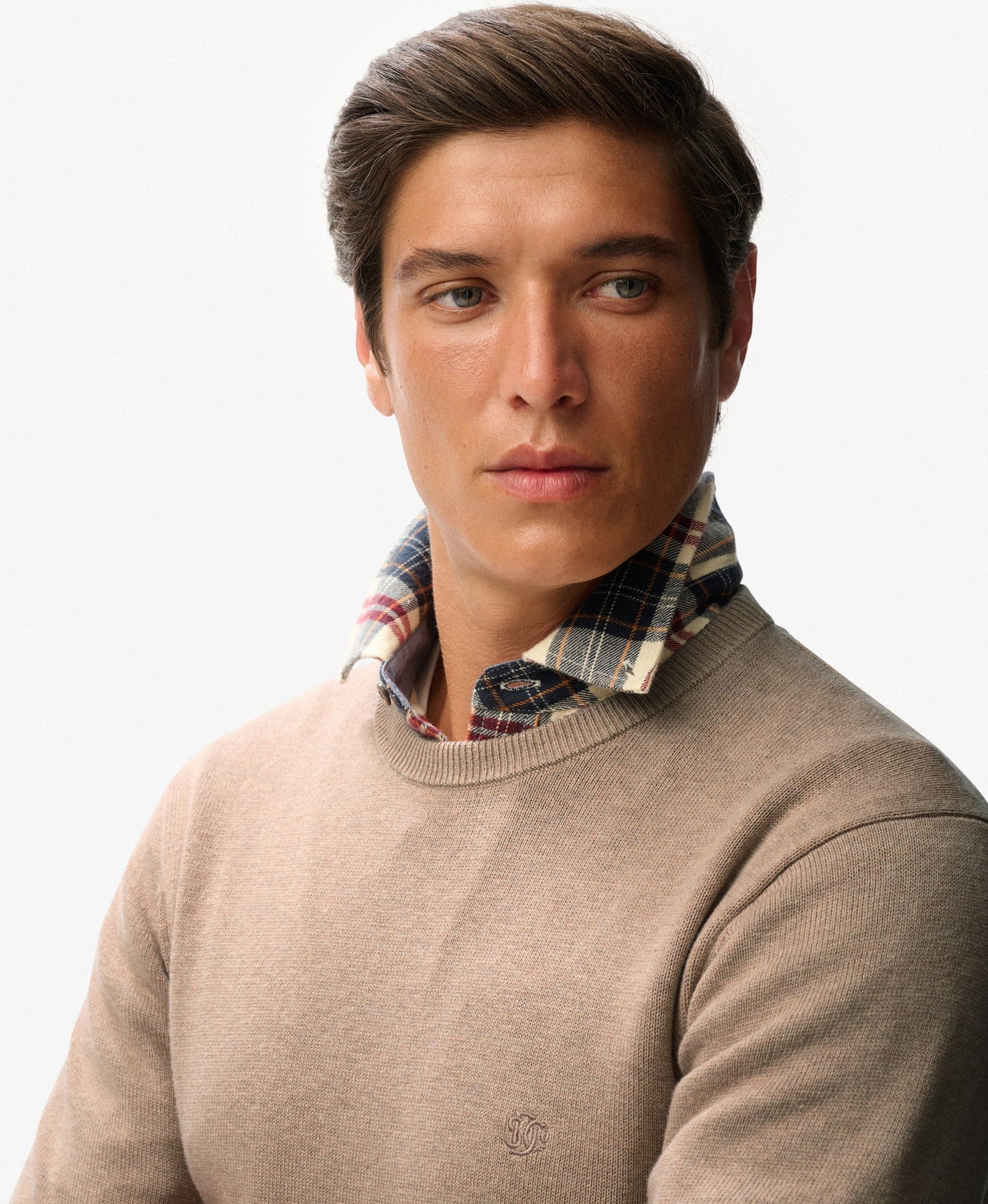 Essentials Cotton Jumper | Taupe Marle