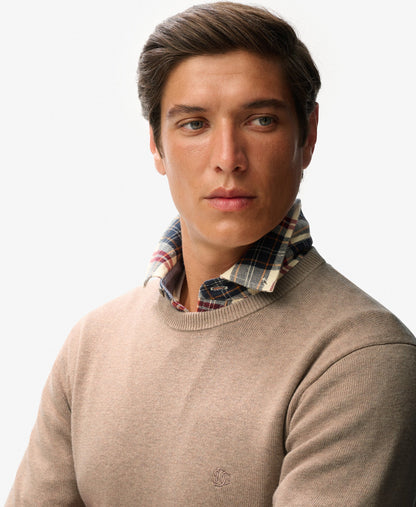 Essentials Cotton Jumper | Taupe Marle