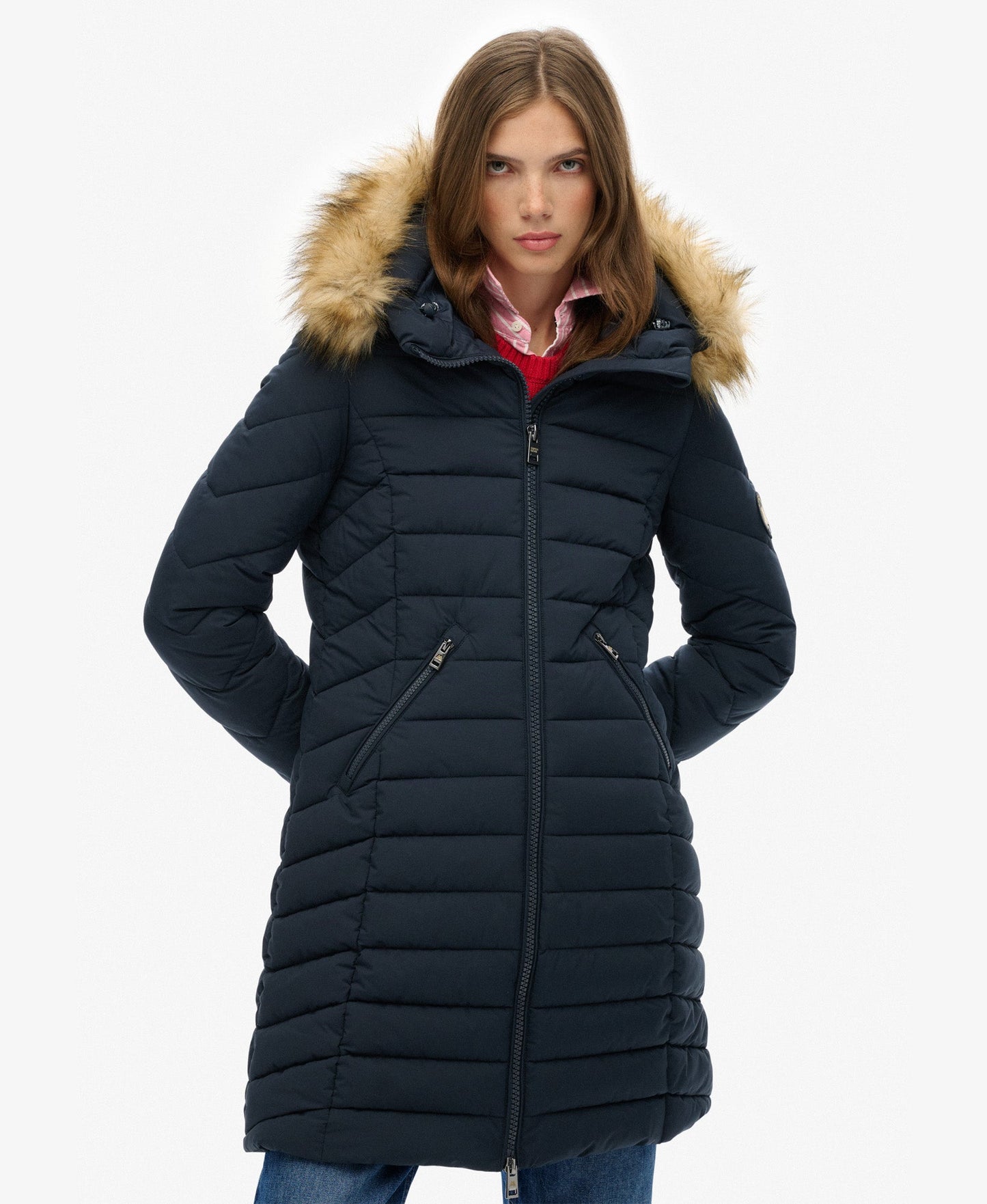 Fuji Hooded Mid Length Jacket | Eclipse Navy