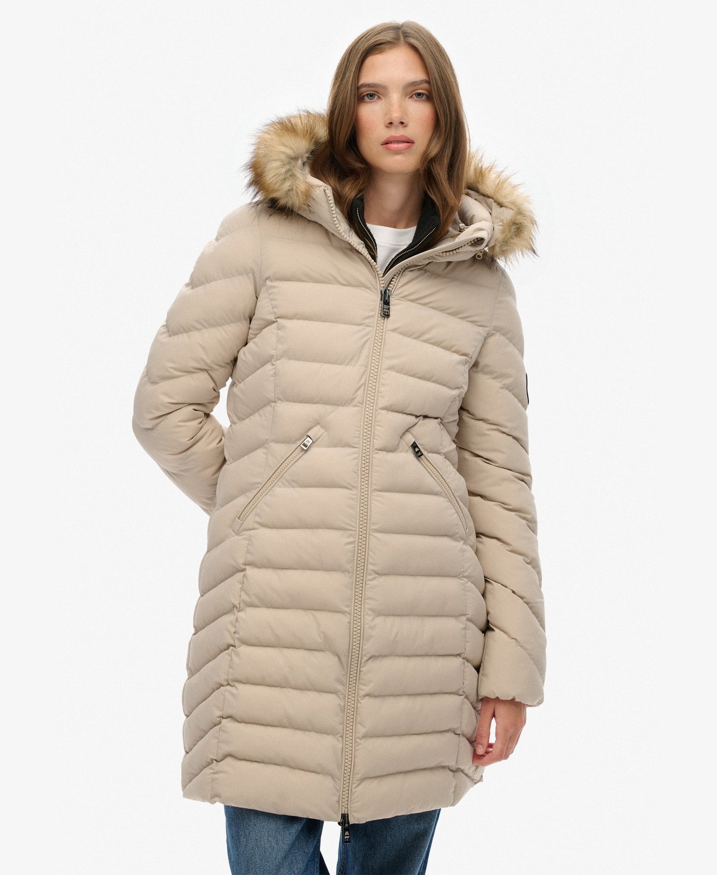 Fuji Hooded Mid Length Jacket | Chateau Grey