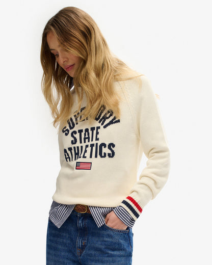 Slouchy Intarsia Graphic Knit | Desert Bone Off White