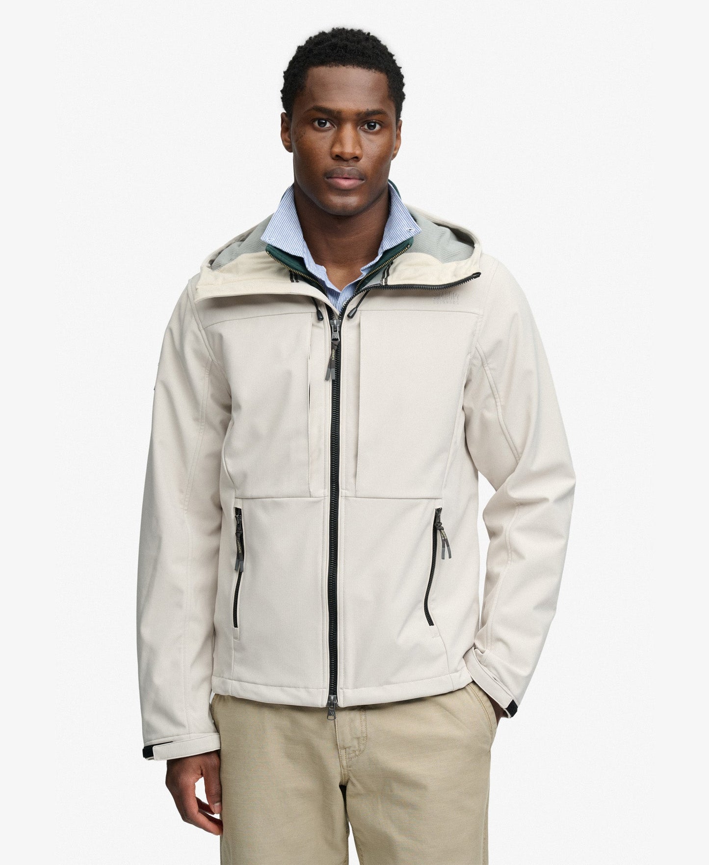 Hooded Softshell Trekker Jacket | Rainy Day Grey
