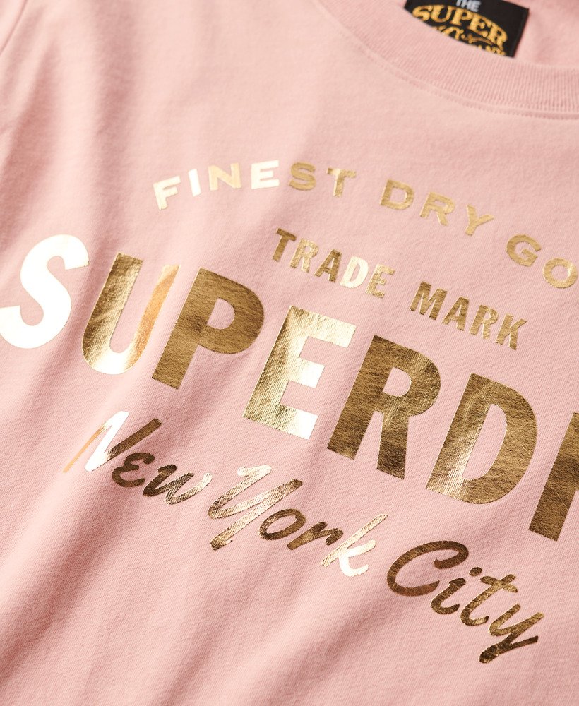 Luxe Metallic Logo Relaxed Tee | Blush Pink
