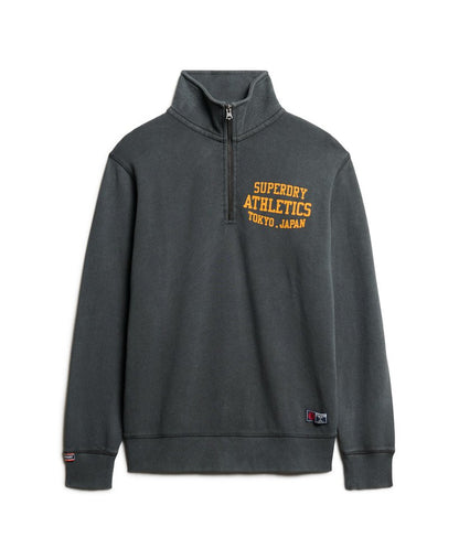 Track &amp; Field Graphic Half Zip | Washed Black