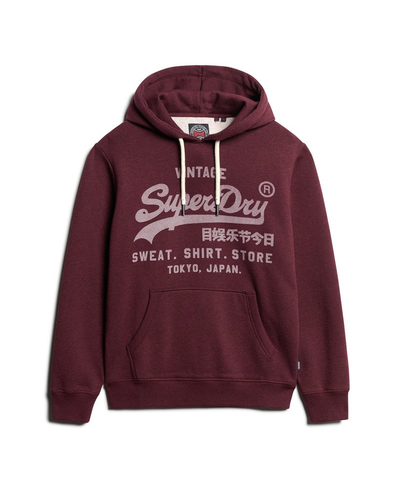 Classic Vintage Logo Graphic Hoodie | Track Burgundy Marle