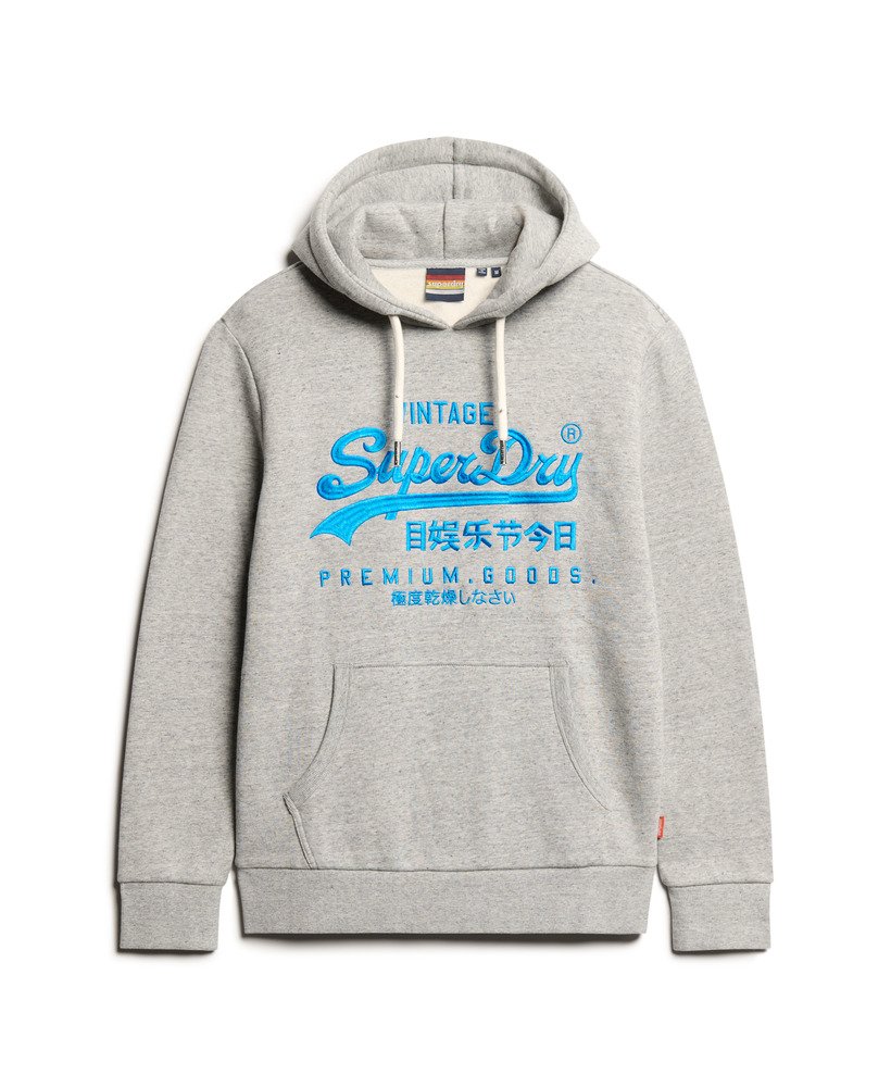 Neon Vintage Logo Graphic Hoodie | Athletic Grey Marle