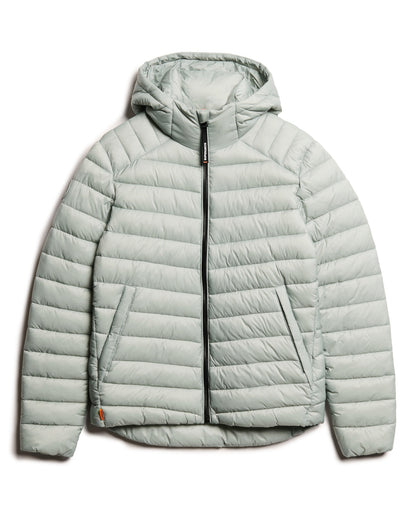 Hooded Fuji Sport Padded Slim Fit Jacket | Pigeon Grey