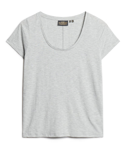 Scoop Neck Slim Fit Tee | Pepper Grey Marle