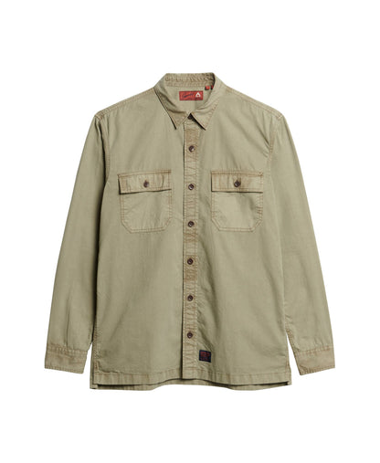 Military Long Sleeve Shirt | Light Khaki Green
